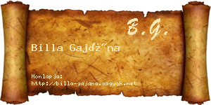 Billa Gajána névjegykártya